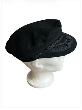 Vintage Authentic Greek Fisherman’s Black Cap Made In Greece